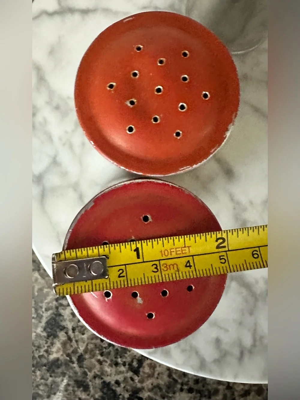 2 Sets- Vintage 1950s Rustic Aluminum Salt & Pepper and Salt & Sugar Shakers